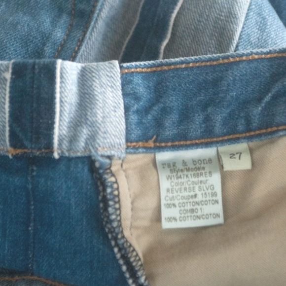 Rag & Bone Marilyn Reverse Selvedge Denim Button Fly Shorts - Picture 7 of 14